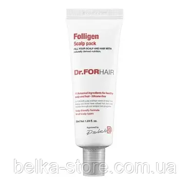 Оздоровлююча маска для шкіри голови Dr.FORHAIR Folligen Scalp Pack 50 мл, фото 1