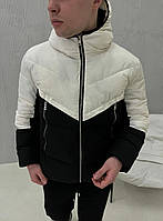 Куртка мужская демисезонная Mild черно-молочная | легкий непродуваемый весенний осенний пуховик от -10 до +10