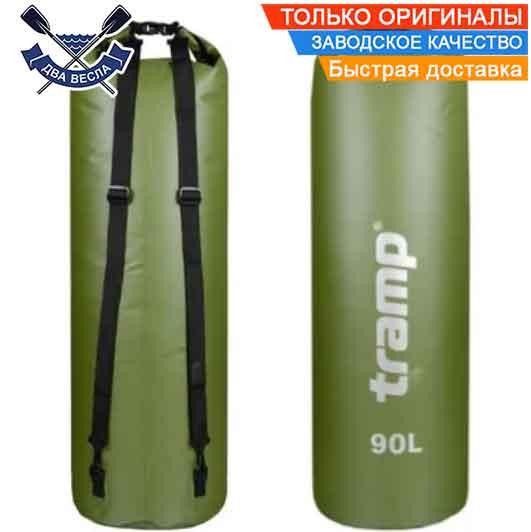 Гермомішок з лямками 90 л герморюкзак для риболовлі туристичний рюкзак гермомішок Tramp гермомішок PVC Олива, фото 1