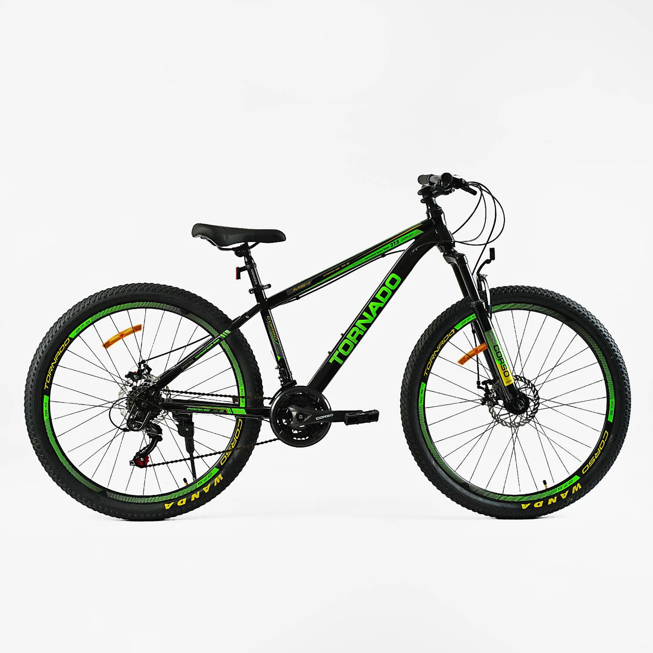 Велосипед спортивний Corso Tornado на 27,5 дюймів, 27257 салатовий, фото 1