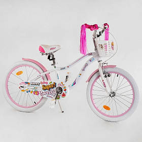 Велосипед Corso Sweety 20" Алюміній Білий/рожевий Art SW-20450/204507