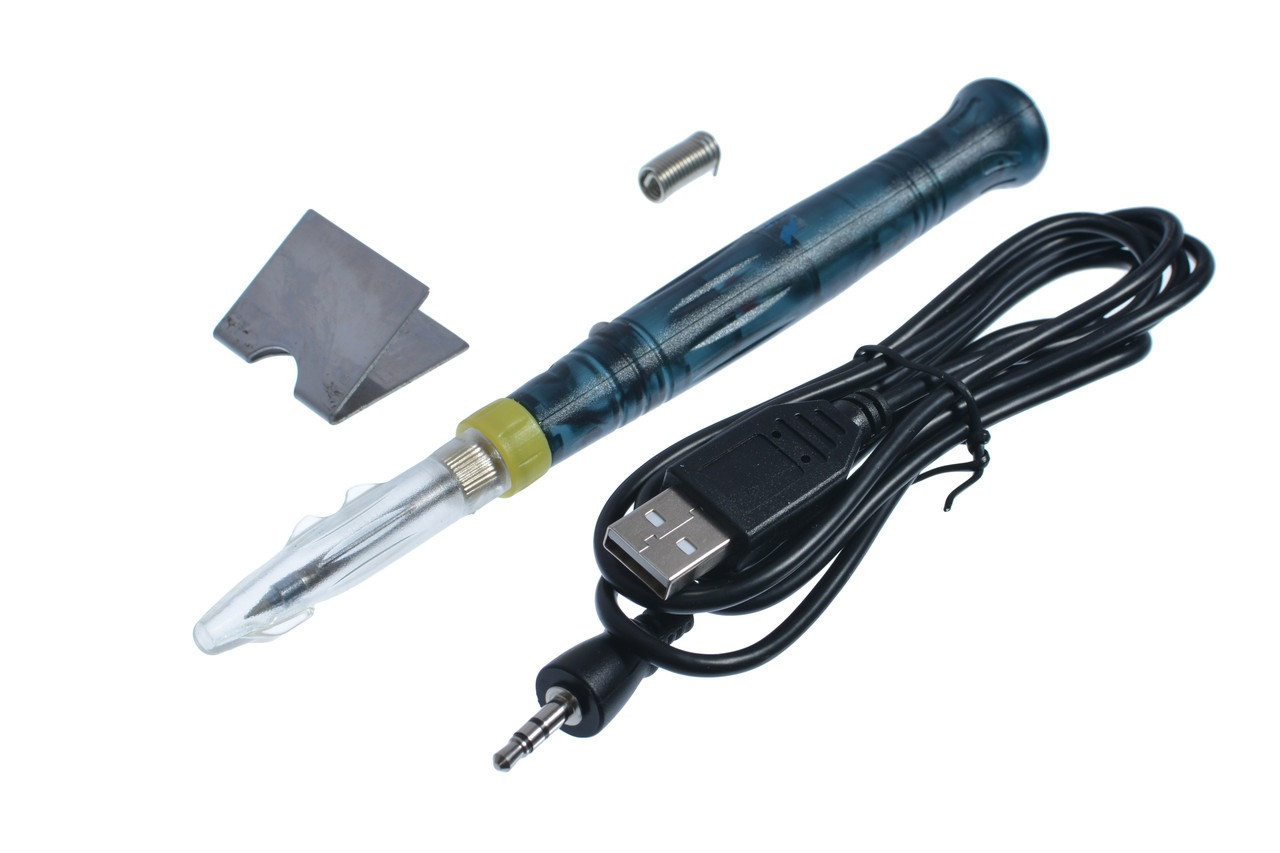 Електричний USB-паяльник BT-8U DC5V 8 W 480C з індикатором живлення та перехідником USB-порт + роз'єм 3,5