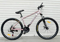 Велосипед горный алюминиевый TopRider-670 колеса 26", рама 17", бело-медный + крылья в подарок