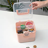 Органайзер для мелочей, для рукоделия, для медикаментов пластиковый розовый MVM PC-16 XS PINK