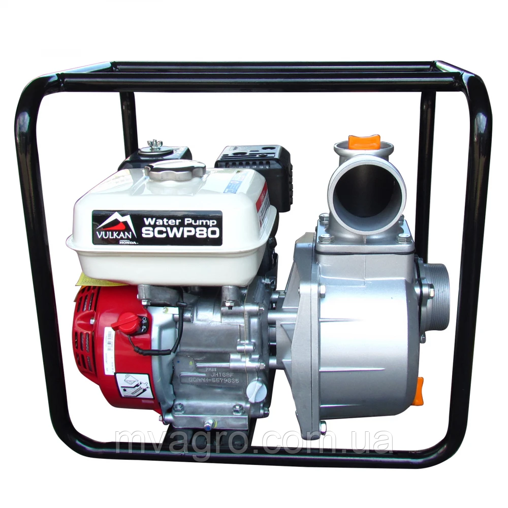Мотопомпа бензинова Vulkan SCWP80H для чистої води із двигуном Honda GX 160, фото 1