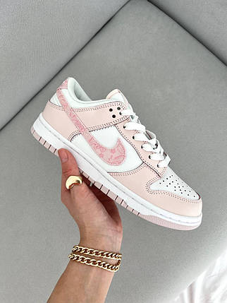Жіночі Кросівки Nike SB Dunk Low Pink Paisley / Найк СБ Данк Пейслі Низькі Рожеві з Білим, фото 1