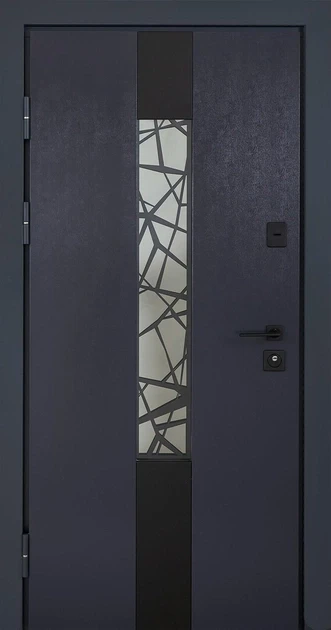 Вхідні двері з терморозривом Olimpia Glass (Квіт Антрацит/Біла) Bionica 2, фото 1