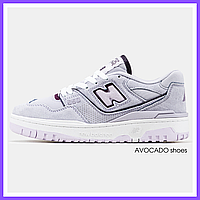 Кроссовки женские и мужские New Balance 550 Purple White / Нью Баланс 550 белые фиолетовые