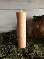Свеча из пальмового воска, персиковая 15 см