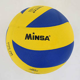 М'яч Волейбольний матеріал PU, Клеєний, 230 грам, гумовий балон (60шт)