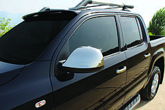 Накладки на дзеркала 2 шт  нерж. OmsaLine - Італійська нержавіюча сталь для Volkswagen Amarok 2010-2021 рр