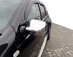 Накладки на дзеркала 2 шт OmsaLine - Італійська нержавійка для Renault Logan II 2008-2013 рр