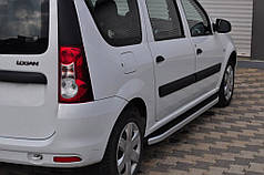 Бокові пороги Fullmond 2 шт.  алюм. для Renault Logan MCV 2005-2013 рр