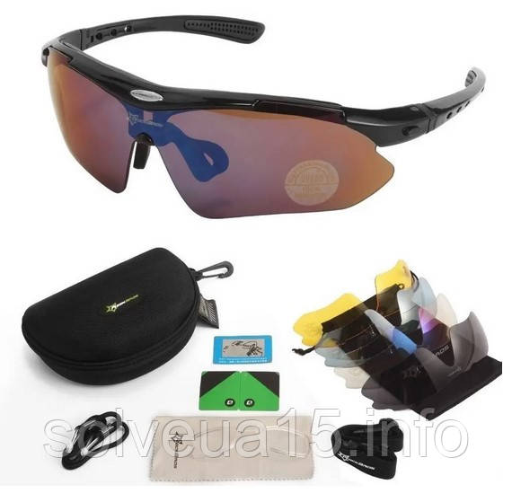 Захисні тактичні сонцезахисні окуляри з поляризацією-оригінал-RockBros-5 компл лінз.діоптрією.SolveUA