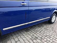 Молдинги на двері нерж  Хром 1 двері  Коротка  Carmos - турецька сталь для Volkswagen T5 Multivan 2003-2010рр