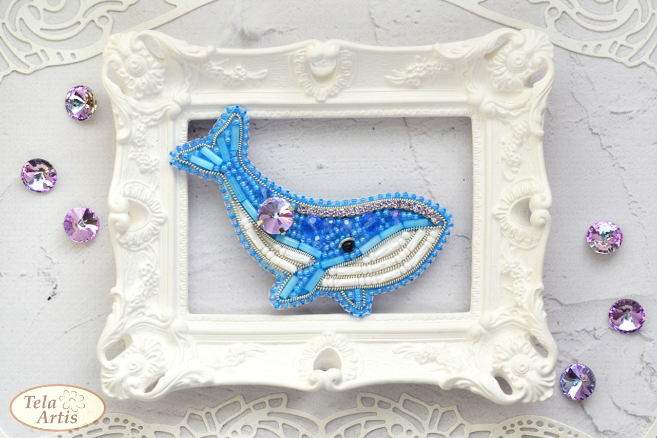 Брошка для вишивання Кит