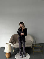 Піжамний комплект двійка Велюрова піжама, халат+ штани, Піжамний комплект, Піжама жіноча, Костюм для дому