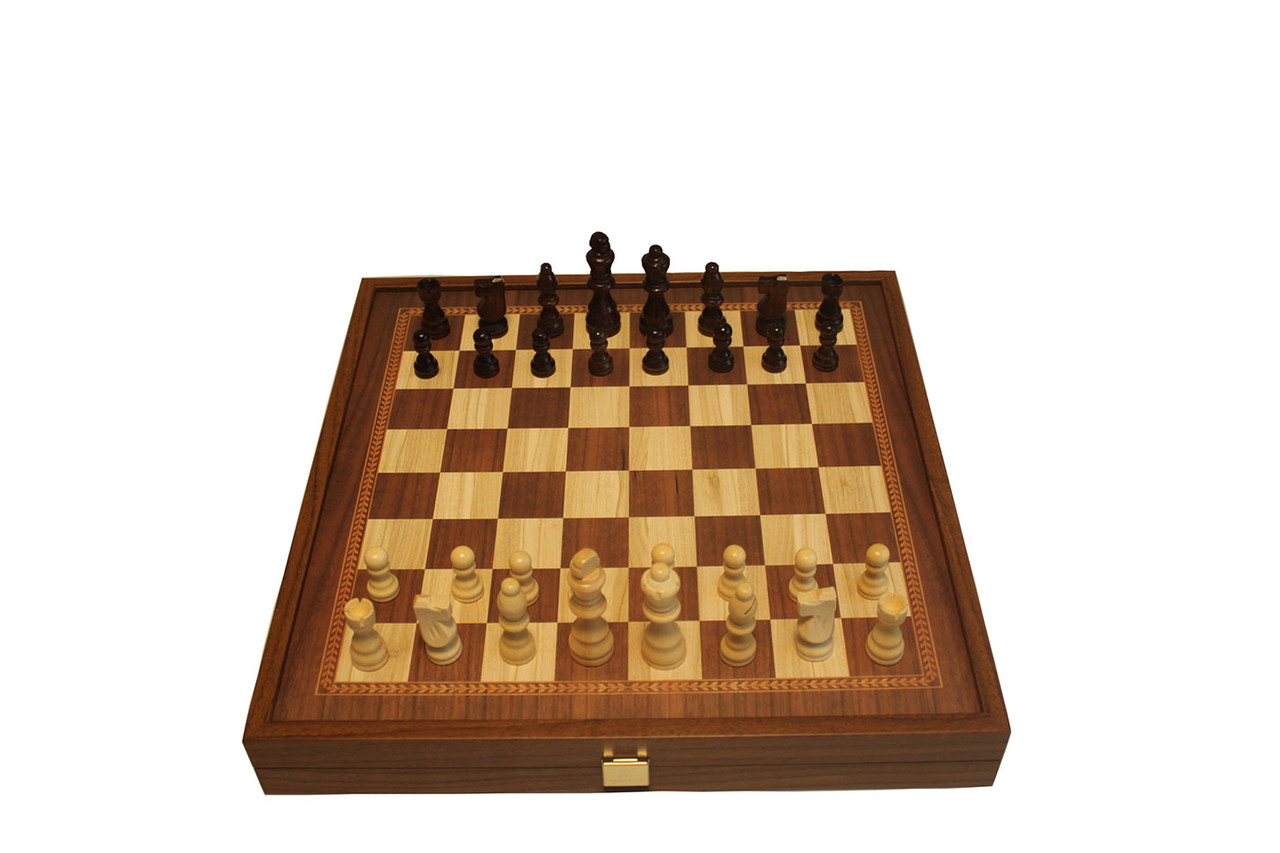 Набір Manopoulos Шахи + шашки в дерев'яному футлярі 39х39 см 3.6 кг Коричневий (STP36E)