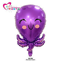 Фольгированный шар Осьминог фиолетовый 59х39 см