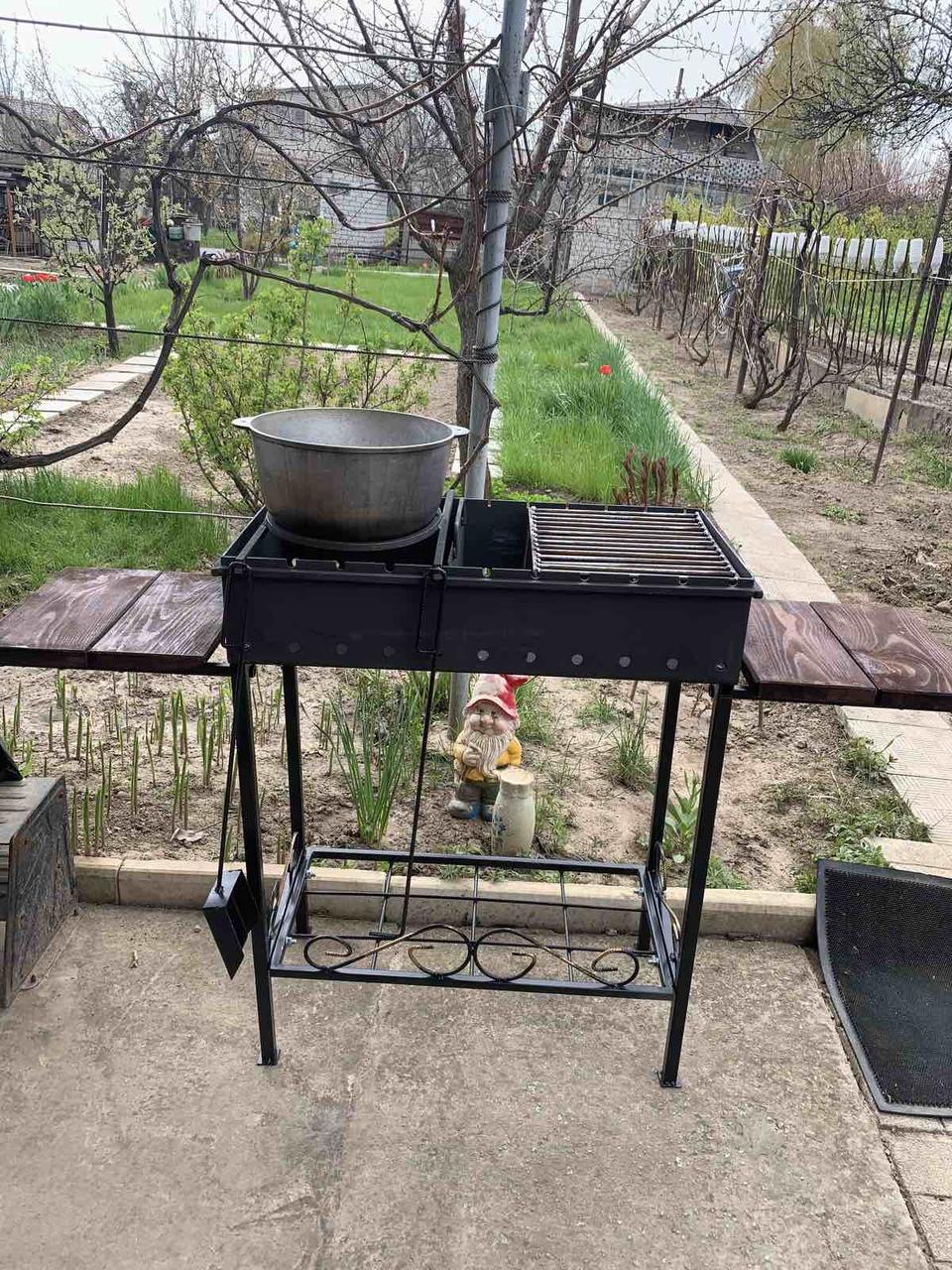 Мангал Стационарный. 3 мм. Разборной, кованый, усиленный с подставкой ...