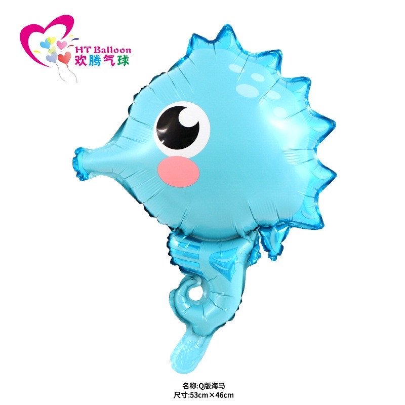 Фольгована кулька фігура Морський коник 53х46 см, фото 1