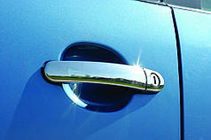 Накладки на ручки нерж 4 шт  OmsaLine - Італійська нержавійка для Seat Ibiza 2002-2009 рр