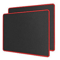 Килимок для миші 250*210*2мм TRY Mouse pad L-16 тканинний з прошитими краями чорно-червоний