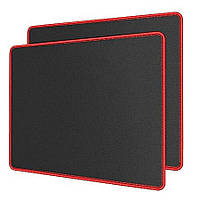 Коврик для мыши 250*210*2мм TRY Mouse pad L-16 тканевый с прошитыми краями черно-красный