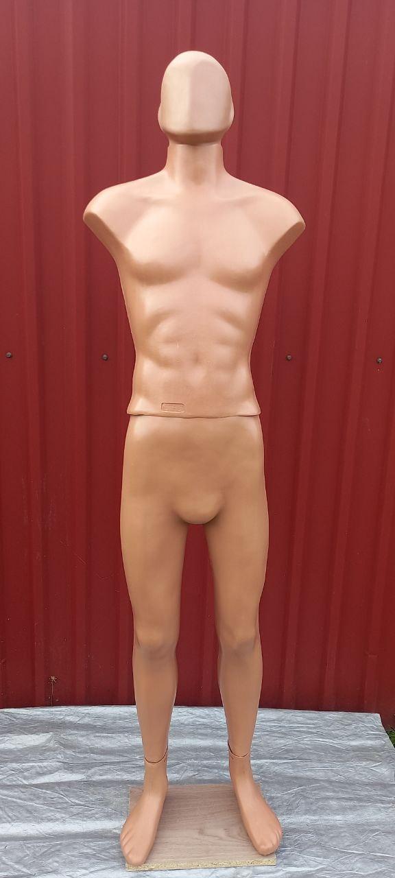 Манекен чоловічий збірний "Стас" тілесний з безликою головою на деревоплиті, фото 1
