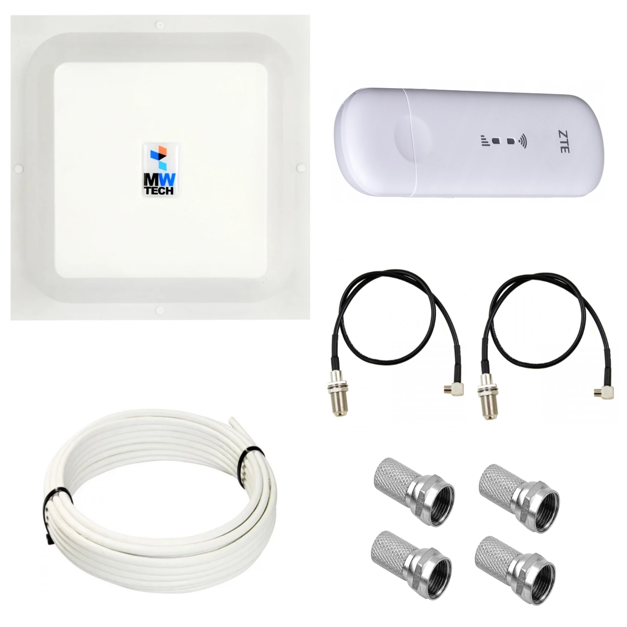 Комплект 3G / 4G LTE модем WiFi роутер ZTE MF79U з панельною антеною RNet КВАДРАТ MIMO 2x17 дБі, фото 1