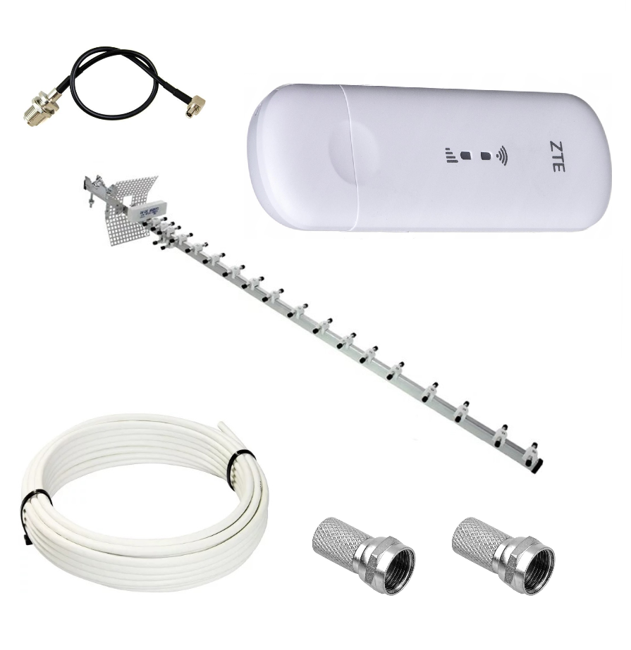 Комплект 3G 4G LTE модем WiFi роутер ZTE MF79U із спрямованою антеною RNet Стріла-2 20 дБі, фото 1