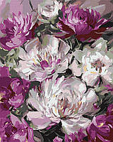 Картина по номерам Прекрасная композиция фиолетовые пионы 40x50 Идейка (KHO3256)