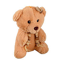 М'яка іграшка ведмедик з шарфиком 22 см рудий (41204.002)