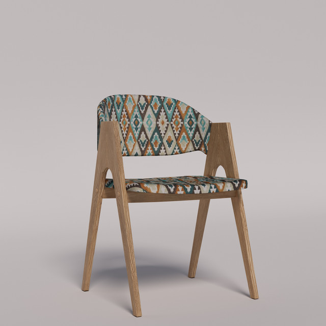 Стул "Джим" из натурального дерева и дизайнеской ткани Стул "Джим" из натурального дерева и дизайнеской ткани