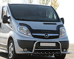 Кенгурятник з вусами WT003-Plus нерж. для Opel Vivaro 2001-2015 рр