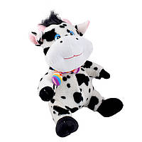 М'яка іграшка корова сидить 35 см плямиста біла з чорним (41216.001)