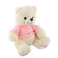 М'яка іграшка ведмедик у рожевій кофтинці 40 см білий (41225.002)
