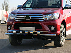 Передній захист ST015 нерж для Toyota Hilux 2015-2024 рр