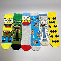 Носки подарунковий набір високих шкарпеток Герої мультфільмів 2 6 пар розмір 36-41 41-45 Art40342