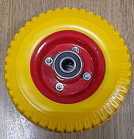 Колесо 2,50 -4 TL Ø215 бескамерное, под ось d-20 мм желтое