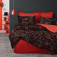 Комплект постільної білизни Cotton box Ранфорс Dark Cubo Kiremit Євро 200x220 см (1731-1012) (75001.004)