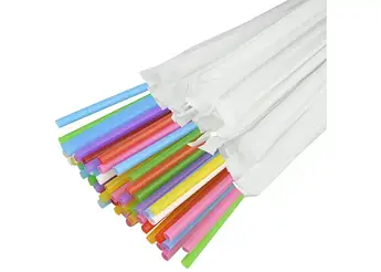 Трубочка для фрешів кольорова в індивідуальній упаковці, 200 шт/уп