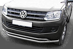 Передній захист ST017 нерж 60 на 42 мм для Volkswagen Amarok 2010-2021 рр