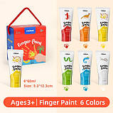 Дитячі пальчикові фарби MiDeer 6 кольорів (MD4165), фото 3