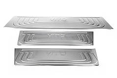 Накладки на внутрішні пороги OmsaLine 3 шт  нерж для Mercedes Vito / V W447 2014-2024 рр