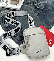 Сумка Найк Nike через плечо маленькая Серая Унисекс