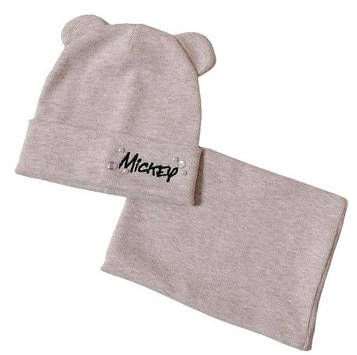 Дитяча шапка з шарфом-хомутом для дівчаток на 1- 2 роки