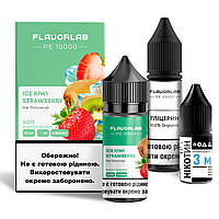 Набор для самозамеса солевой Flavorlab PE 10000 30 мл, 0-50 мг Ice Kiwi Strawberry (Айс Киви Клубника)-ЛBР