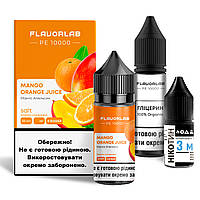 Набор для самозамеса солевой Flavorlab PE 10000 30 мл, 0-50 мг Mango Orange Juice (Апельсиновый сок Манго)-ЛBР