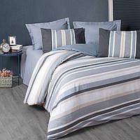 Комплект постільної білизни Cotton box Ранфорс Line Agatha gri Євро 200x220 см (1713-1260) (75020.002)